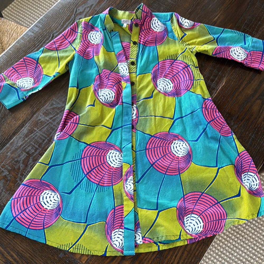 Vibrant Floral Button-Up Dress